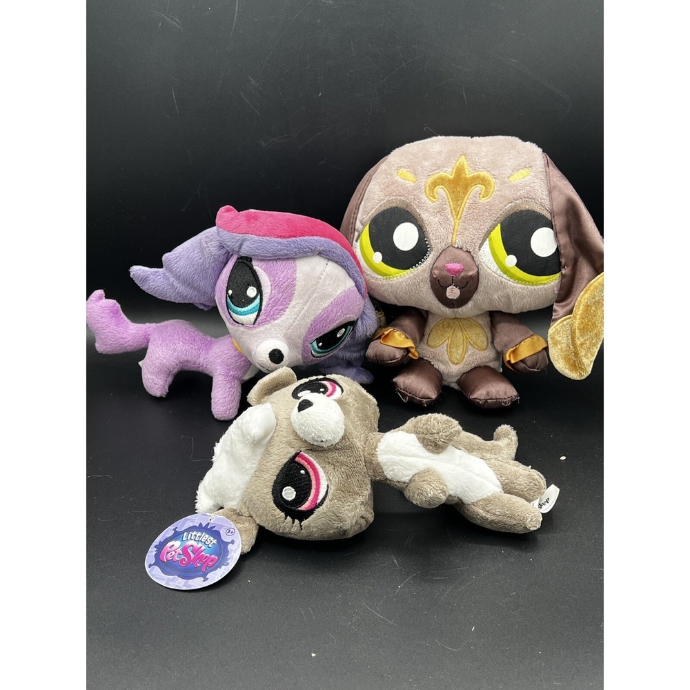 Littlest Pet Shop Plush Stuffed Animals LPS Dog ~ Lot Of 3